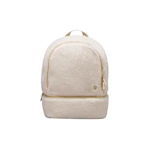 Lululemon City Adventurer 11L Velvet Mini Backpack for Women with Zipper Closure in White