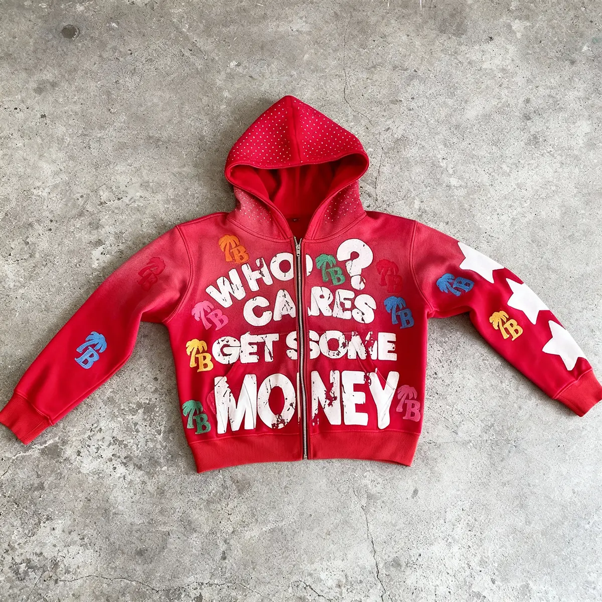Men's letter print  Zip-Up Hoodie - Streetwear Hip Hop Style with Colorful Prints,Y2K Goth Aesthetic