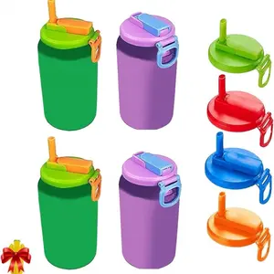 4PCS-Straws Soda Can Covers Straw Cover Plastic Crafts Soda Can Cover Straw