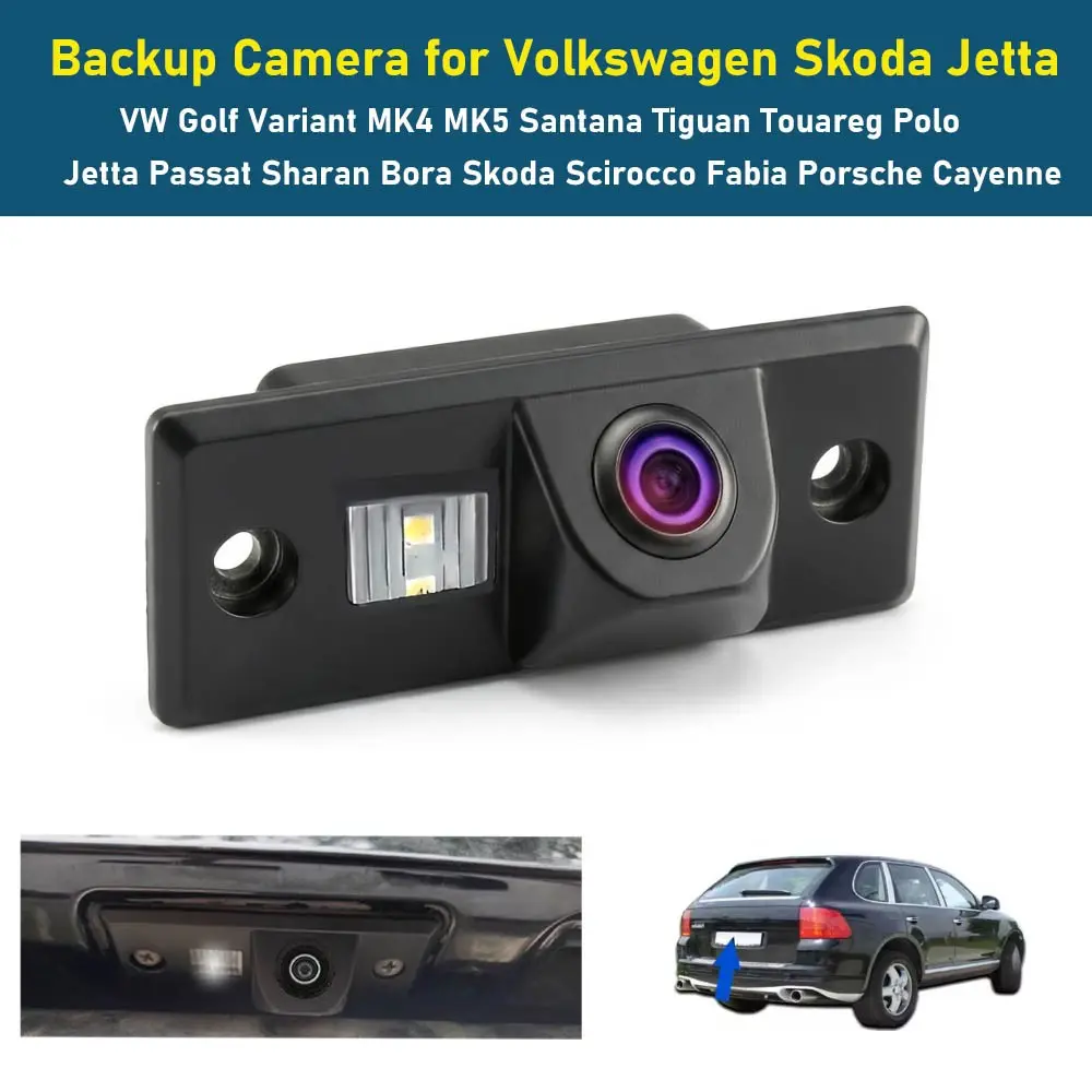 Skoda Car License Plate Camera Backup Camera, High Definition Night Vision, Universal Fit, No Damage Replacement Rear View Image, Reverse Camera, Rearview Camera