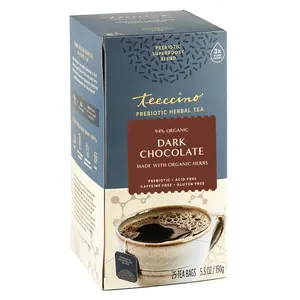 Dark Chocolate Prebiotic Herbal Tea | Caffeine-Free, Organic, Gluten-Free Healthy Drink Blend