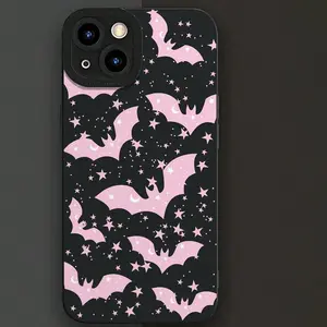 Bat Pattern Phone Case, Anti-fall Phone Protector Cover, Shockproof Phone Protective Case Compatible with iPhone 16 15 14 13 12 11 Series Casing Cellphone Protection