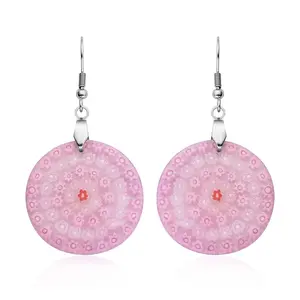 Glass Stainless Steel Multi Color Dangle Drop Earrings for Women Jewelry Birthday Christmas Gifts for Women