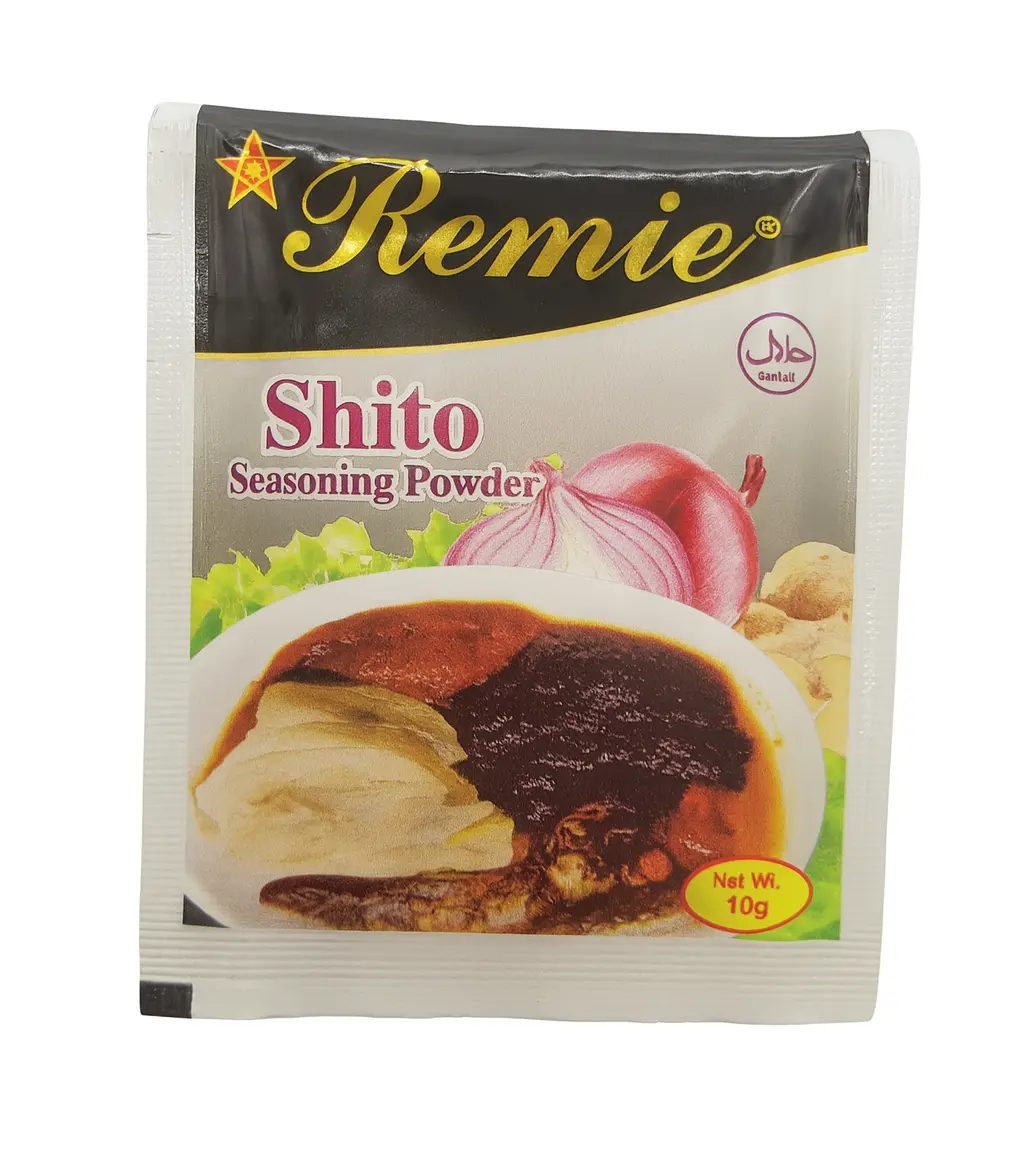 Remie Shito Seasoning Powder - Pack of 10 (10g Each) Onions Ginger, Pepper Gravy, Shitto