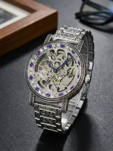 Men's Vintage Design Mechanical Watch, Fashion Mechanical Watch for Party, Daily Decor, Trendy All-match & Exquisite Watch for Birthday Gift with Box