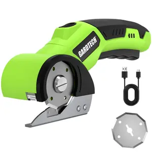 Gardtech Electric Scissors Cordless Rotary Cutter / Electric Box Cutter • Wireless Electric Scissors USB-Charging Electric Carton Cutter with Safety Lock • Fabric Scissors Electric Rotary Scissors for Cardboard, Carpet, Leather, Plastic • Sewing Tools