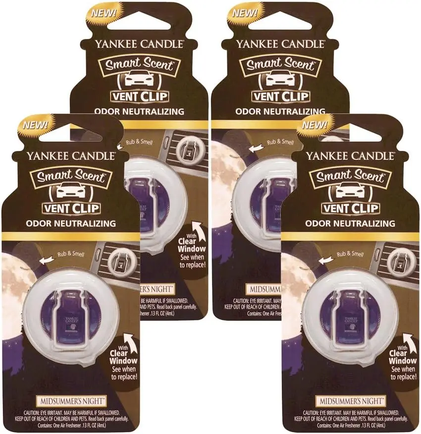 Yankee Candle Car Freshener SmartScent Vent Clips, Pack (Midsummer's Night)