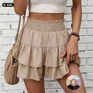 TFNOSIZE High-Waist Ruffled Layered Mini Skirt with Built-In Shorts for Women Summer Casual S-XXL Short Womenswear Bottom,summervibes