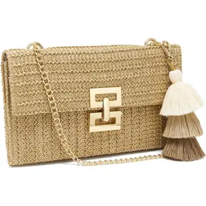 Small Straw Purse for Women Summer Clutch Purses Beach Woven Envelope Bag Raffia ,Straw Crossbody Bag boho