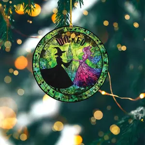 Elphaba and Glinda Besties Acrylic Ornament, Wicked Christmas Ornament, Wicked The Musical