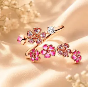 Rose Gold Classic Rose Gold Peach Blossom Ring for Women