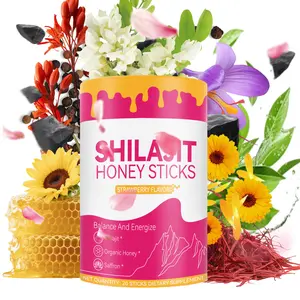 Strawberry Flavor Herbal Honey Sticks  Shilajit, Shatavari, Saffron for Feminine Hormone Support