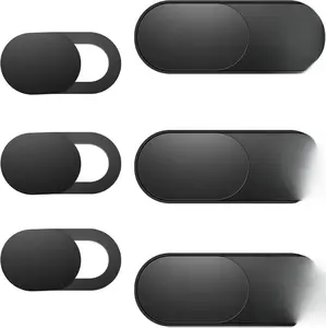 Laptop Camera Cover Slide, Phone Camera Cover Slide, 6 Pack Ultra Thin Webcam Cover Slide for Laptop, Desktop, PC, Tablet, Smartphone, Protect Your Privacy and Security(Black)