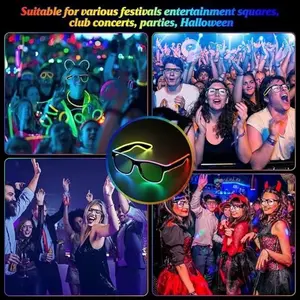 Funny Novelty Luminous Glasses, Cold Light Flashing Eyewear for Holiday Gathering