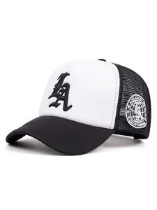 2026 New Simple and Fashionable Baseball Hat LA Letter Side Earth Embroidery Hip Hop Hat Street Personalized Creative Skateboarding Hat Outdoor Daily Commuting Decorative Hat Leisure Sports Sunshade Hat Male Female Same Style Mesh Hat