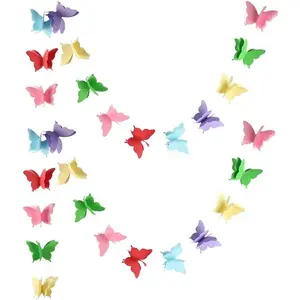Banner Decorative Paper Garland for Wedding Baby Shower Birthday Theme Decor 110 Inches Pack of 2 Pieces Mix Color