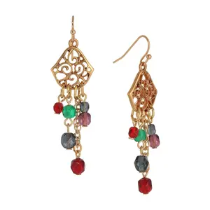 Harvest Crystals Filigree Dangling Earrings