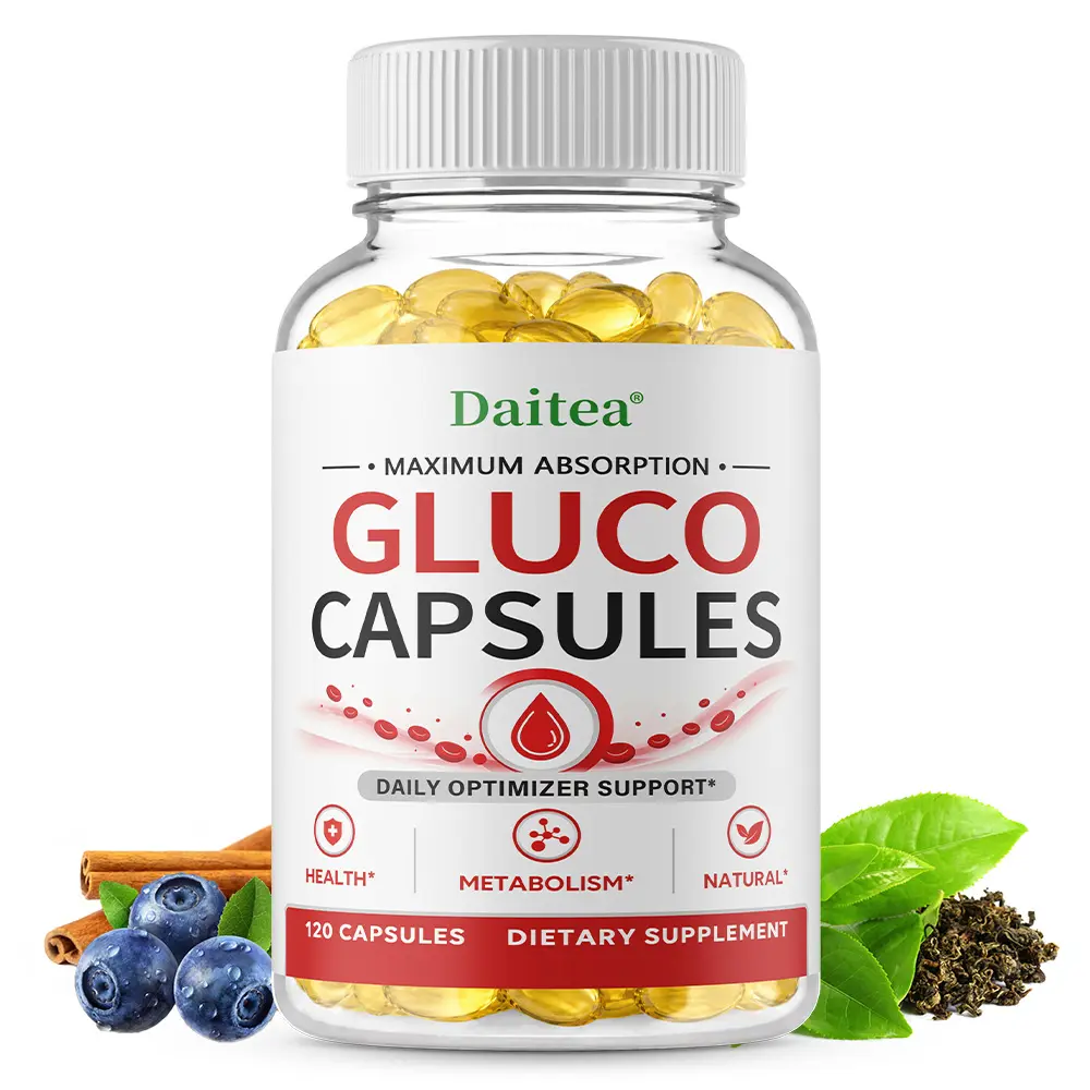 Daitea Gluco Health Supplement, Supports Vision Health and Daily Physical Balance, 120 Capsules