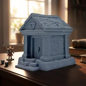 3D Printed DND Fantasy House Terrain, Unpainted Tabletop RPG Scenery Building, DND Dice Holder for Dungeons & Dragons, Wargame Miniature Gift