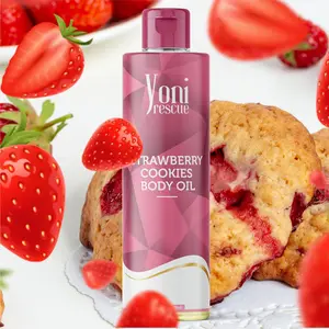 Strawberry Cookies Body Oil, 4oz, with Apricot, Jojoba, Avocado Oils & Vitamin E Oil, Fast-Absorbing, Nourishes and Hydrates Skin, Body Care, Strawberry Cookies Fragrance Moisturizer layer fragrance Hydrating Moisturizing