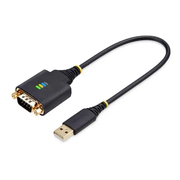 Startech 1P1FFC-USB-SERIAL 1 ft. USB to Serial Adapter Cable with LED Indicator, Black