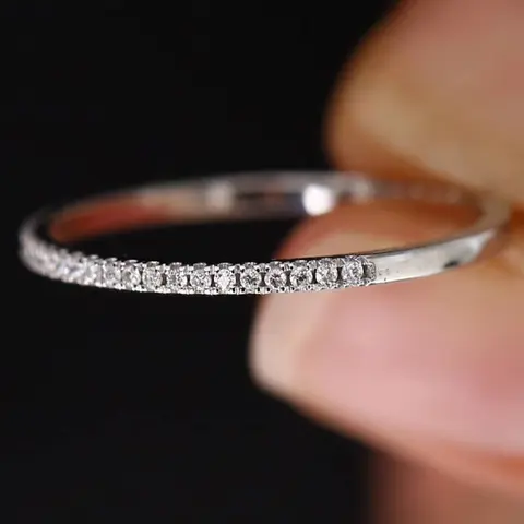 Women's 925 Sterling Silver Cz Simulated Diamond Stackable Ring, Elegant Jewelry Accessory for Everyday Wear, Artificial Zircon Rings
