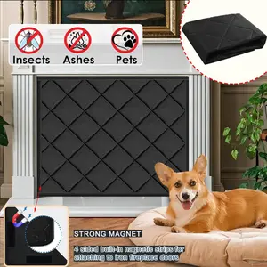 1pc Magnetic Fireplace Cover, Prevents Heat Loss and Cold Air, Easy Install Fire Screen Blanket, Multi-Functional Home Decor