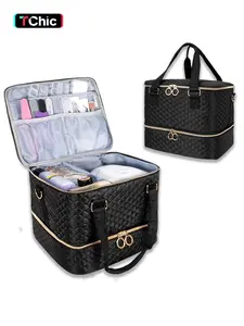 Nail Polish Organizer Case, Nail Supplies Storage Box Holds 42 Bottles Nail Polish & Nail Lamp, Travel Nail Tech Carrying Case, Nail Kit Bag For Nail Stuff & Manicure Tools, Travel Cosmetic Bag