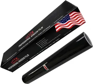 United Window Tint 20" in 100'Ft Nano Carbon Film 2Ply Charcoal 5% VLT - Clear PET Privacy Window Tint for Car, Home, Blocks UV/IR Rays, Reduce Heat & Glare- Adhesive Film - Lifetime Color Stability