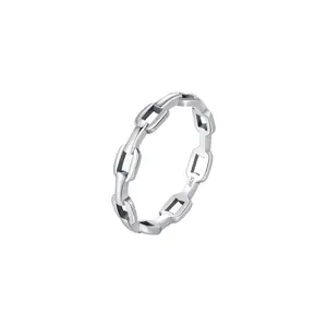 925 Sterling Silver Daily Retro Lock Eternity Bands Rings Vintage Stackable Party Fine Jewelry For Women Accessories