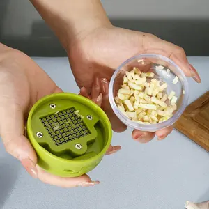 [Garlic Press] 1pc Manual Plastic Garlic Press | Household Garlic Peeler Tool, Manual Garlic Mincer, Garlic Crusher, Garlic Masher