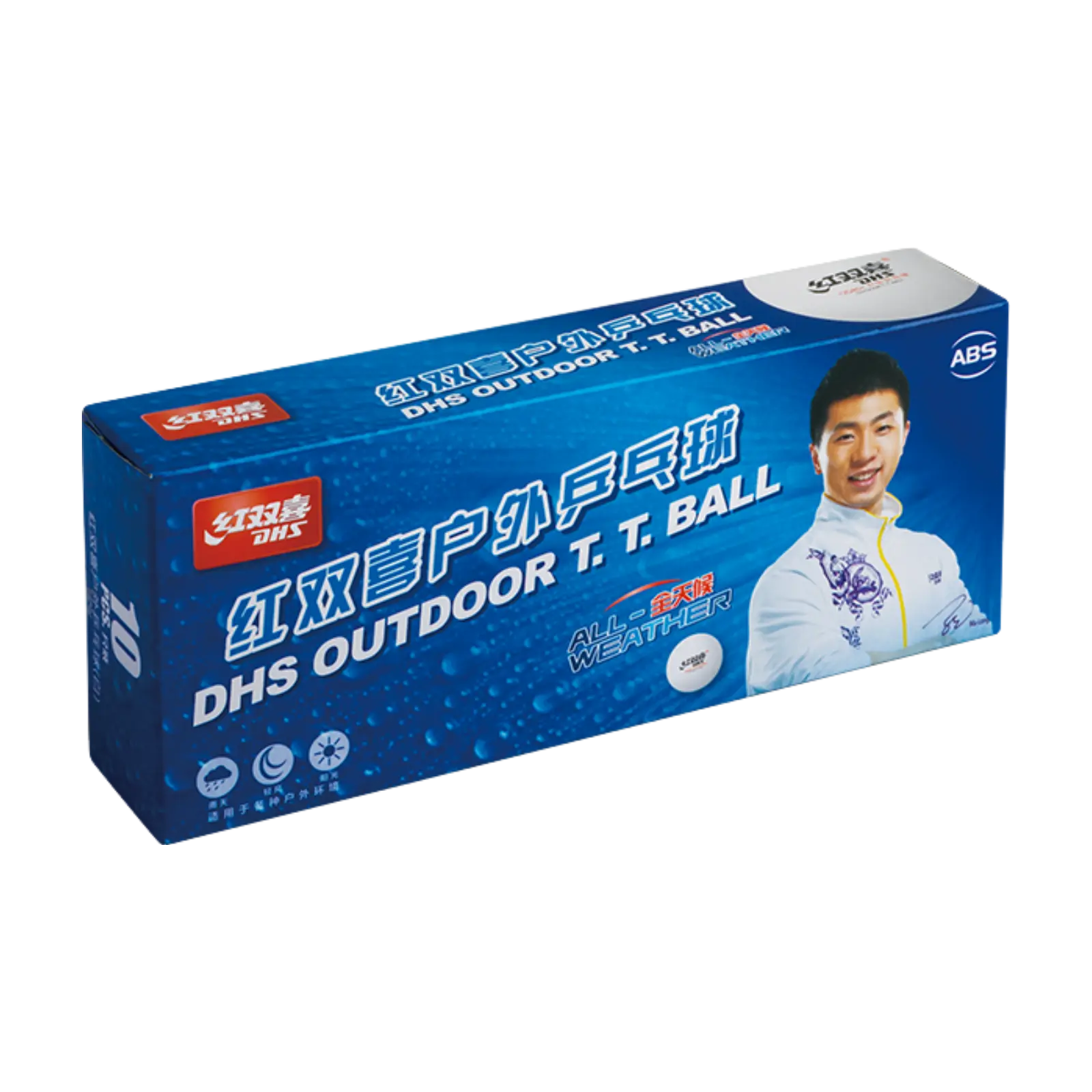 DHS Outdoor 40+ Table Tennis Ball White