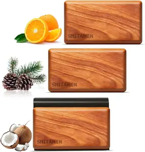 Car Air Freshener, Wood Air Freshener, Car Odor Eliminator for Visor Clip, Pack Variety Scent Refill, Long Lasting  CLIP INCLUDED (CabanaPineOrchard)