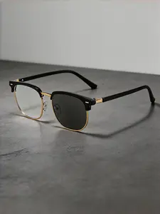 Fashionable Half-Frame Blue Light Blocking Glasses, Lightweight Build Durable Frame, Perfect for Work Study, Computer Phone Use, Daily Wear