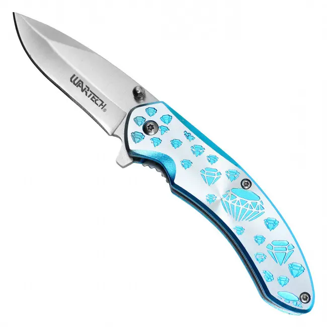 Diamond Pocket Knife – Gemstone Artwork – Bling Collectible – Luxury Style – Jewelry Lover Gift – Crystal Inspired – Assisted Opening Folder – Iced Out Design