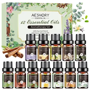 Essential Oils Set - 12Pcs*5ML Aromatherapy Essential Oil Kit for Diffuser, Humidifier, Aromatherapy, Massage, Soap, Candle Making (5mL) Healthcare Wellness Ideal for Birthday, Thanksgiving, Christmas Gifts