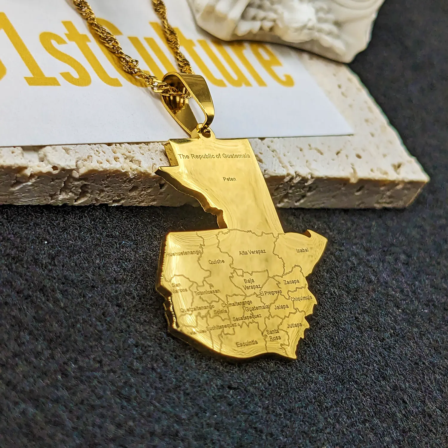 Guatemala Necklace, Jewelry, Flag, Earrings, Map