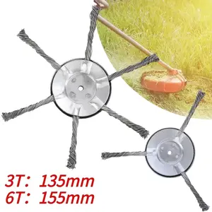 Premium 1PC Steel Wire Wheel Head Universal Weeding Brush for Courtyard Sidewalk Lawn Brushcutter Moss and Rust Removal