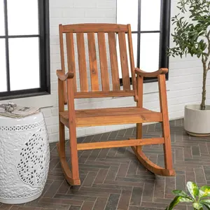 Penny Classic Slat-Back 300-Lbs Support Acacia Wood Patio Outdoor Rocking Chair