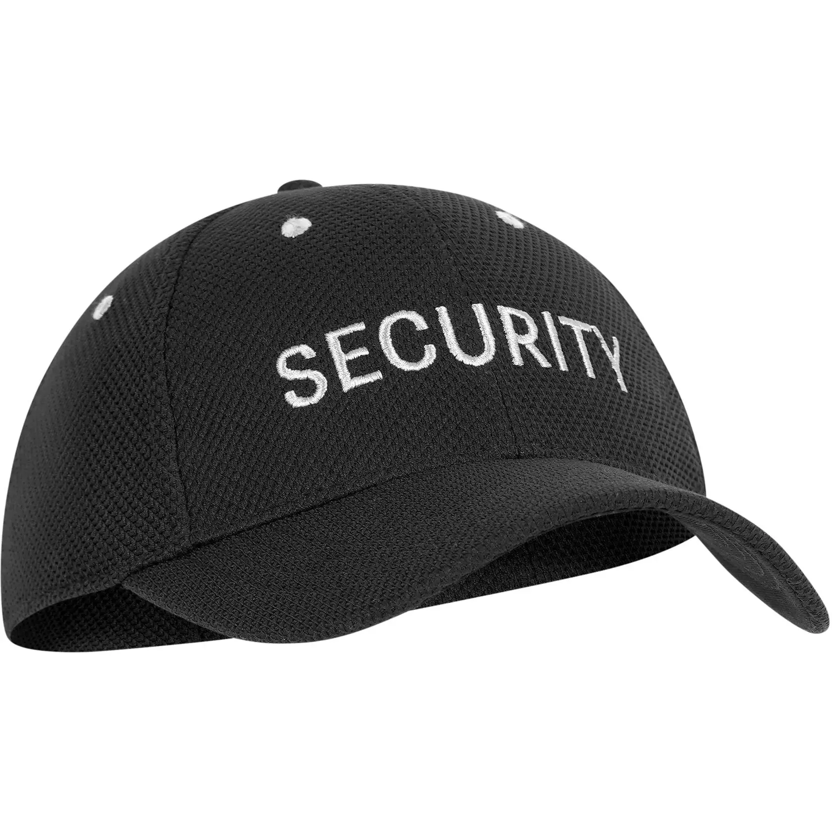 Unisex All Seasons Basic Black Cap - Law Enforcement Low Profile Adjustable Polyester Hat, Security Wear, Mesh Texture, Embroidered Logo, Hook & Loop Closure, Default One Size Fitted Cap