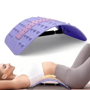 Widened Design Back Stretcher for Lower Back, Lumbar Support with Acupressure Nodes, Adjustable, Portable, Durable-Unique Yoga and Gym Runner Gifts, Home Office Travel Essentials., Adjustable Back Stretcher, Exercise Equipment for Home Work
