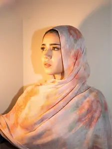 Women's Floral Hijab Scarf, Cute Print Headscarf, Muslim Fashion Daily Wear, Breathable Beach Long Shawl, All Seasons Modest Style