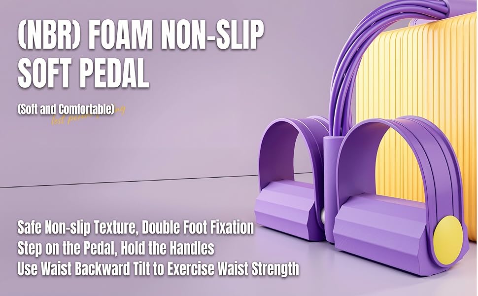 Resistance Bands with Handles, 8-Tube Elastic Foot Pedal Resistance Bands, Natural Rubber Ankle Puller Sit-up Exercise, Multifunction Fitness Band for Abdomen, Waist, Arm, Leg Stretching Training