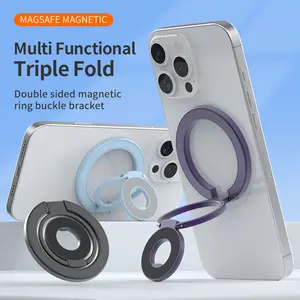 Multifunctional Folding Dual-Magnet Phone Holder - Secure Grip, Adjustable Stand, Double-Sided Design, 360-Degree Rotation, MagSafe Compatible, Easy Install/Removal, Magnetic Phone Mount for iPhone, Gym Use