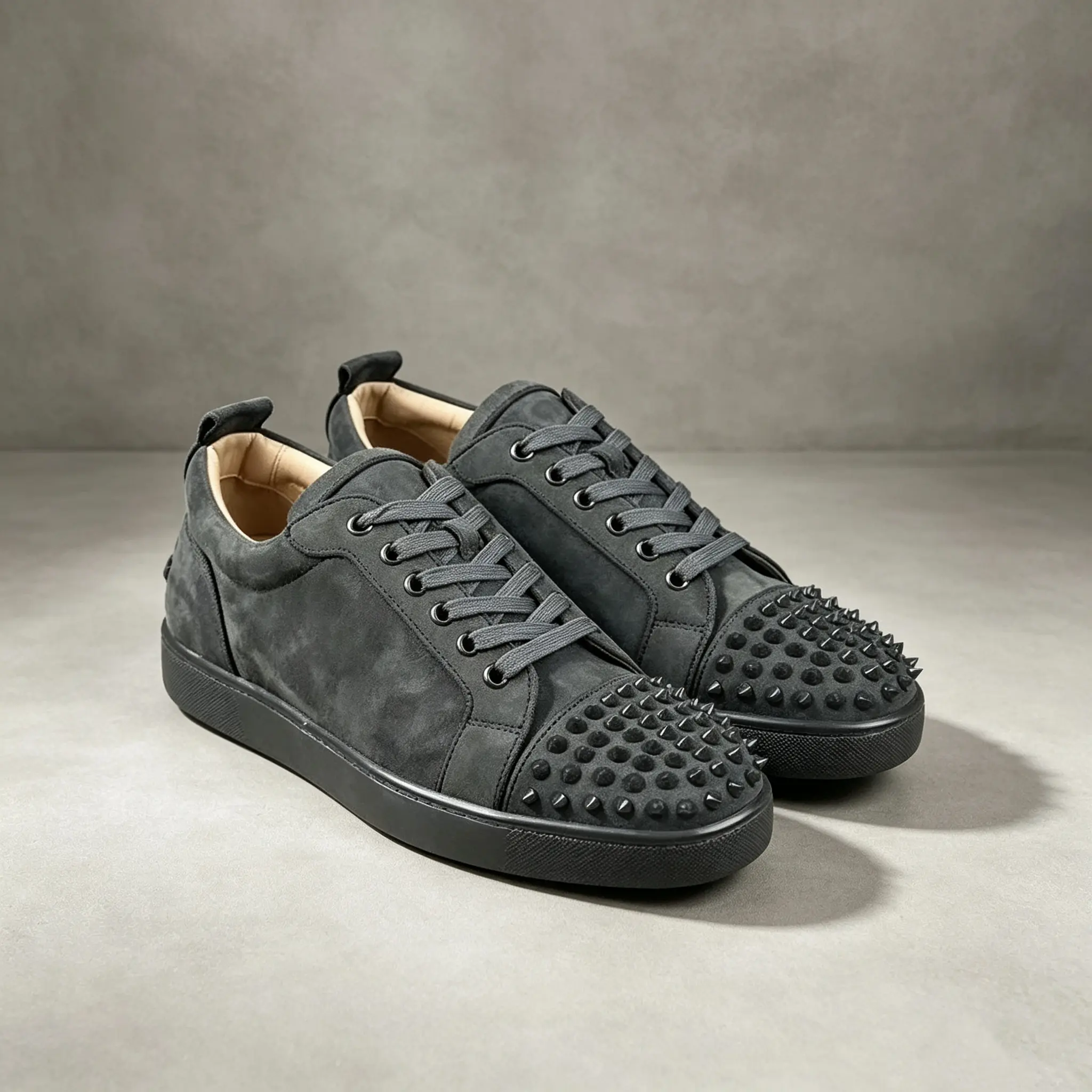 Studded Toe Suede Low Top Sneakers | Modern Street Style