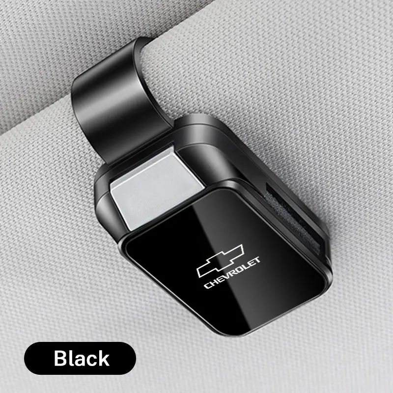 Car One-hand Press Eyeglasses Holder Sun Visor Glasses Clips Vehicle For Chevrolet Onix Cruze Silverado Impala Equinox Malibu Tahoe Cobalt Camaro Trax Car Essentials Car Accessories