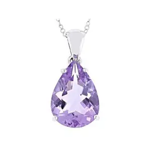 JTV Purple Amethyst Rhodium Over Sterling Silver Pendant with Chain 8.55ctw