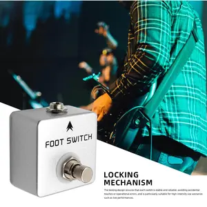 MOSKYAUDIO Lockable Foot Switch with Tap Tempo Memory Function Small for Guitar Effect Pedals and Audio Channel Selector Switch