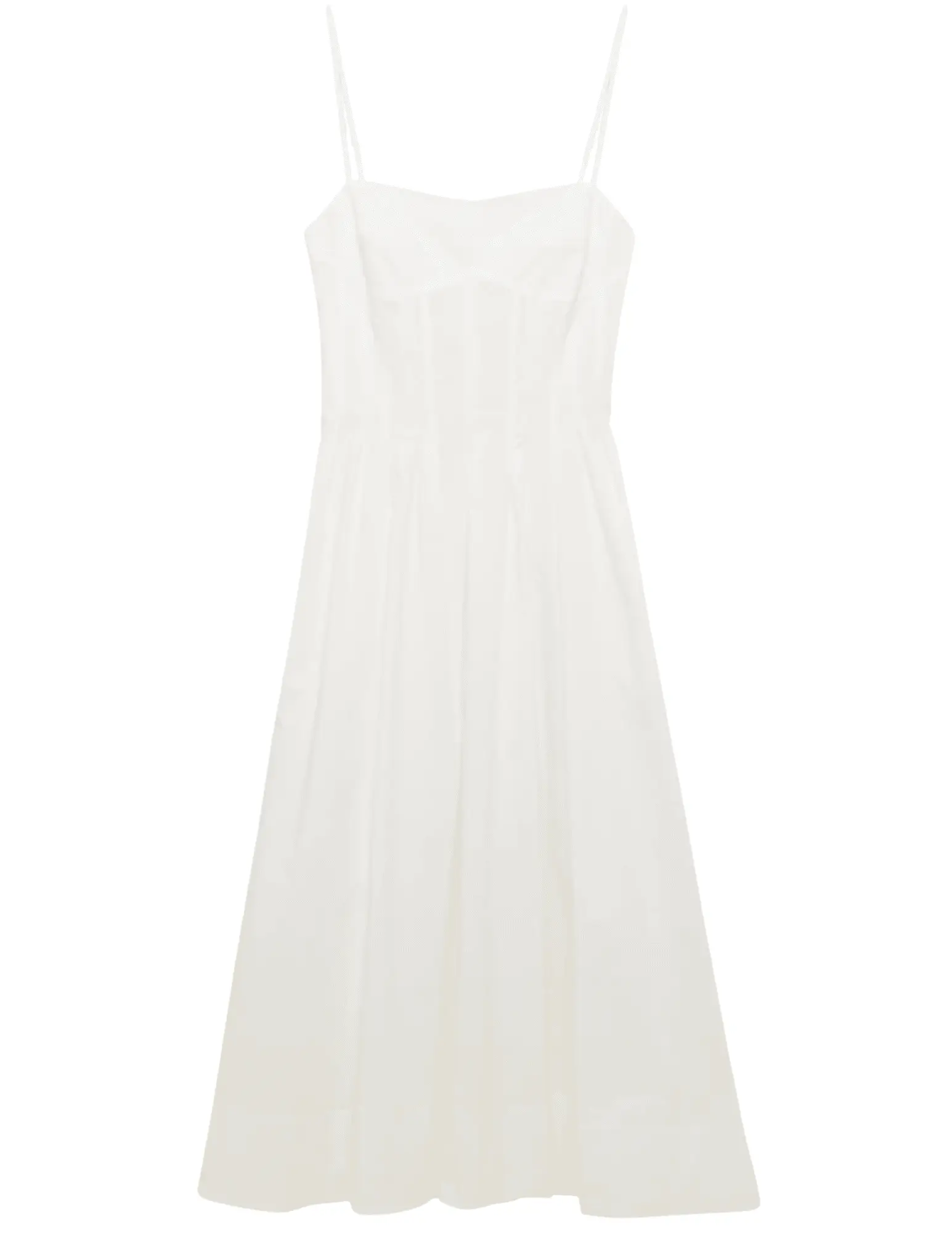 Simkhai Kittiya Bustier Sleeveless Midi Dress in White