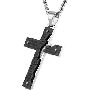 Fashionable men's cross pendant necklace street fashion necklace suitable for daily wear, Halloween, Christmas gifts, very fashionable and versatile